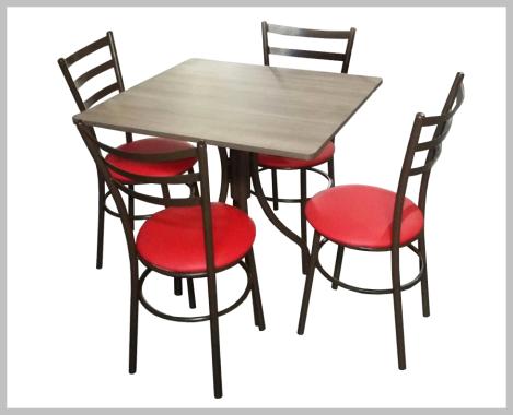 conjunto Seven de mesas e cadeiras para lanchonetes curitiba